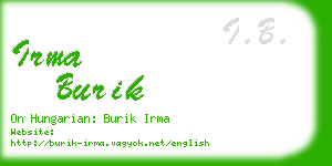 irma burik business card